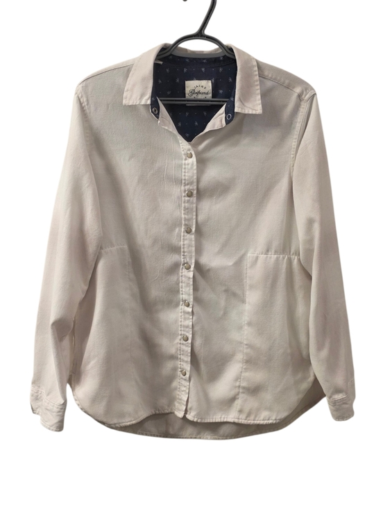 Jachs Girlfriend Cream Plaid Flannel Snap Button Front Shirt Size M - Picture 2 of 5